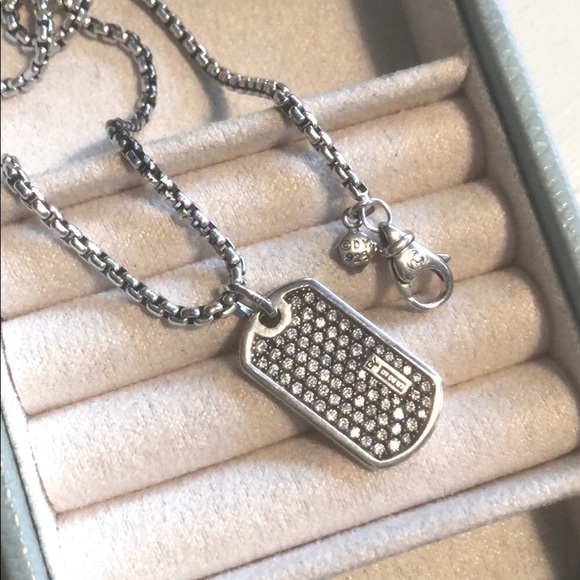 David Yurman Jewelry - David Yurman Exotic Pavé Gray Sapphire Tag Pendant